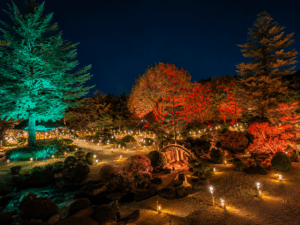 【福岡県飯塚市】旧伊藤伝右衛門邸 夜間開館ライトアップ｜飯塚市の過去・現在・未来をつなぐ光のイベント施工事例